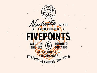 Fivepoints Type Lockup branding chicken design hot illustration logo nashville texture toronto vintage