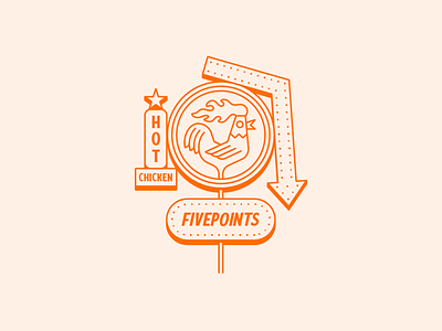 Fivepoints Neon Sign Illustration