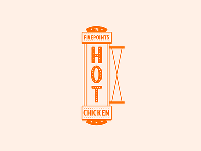 Fivepoints Neon Sign Illustration branding chicken design hot illustration logo nashville neon sign vintage