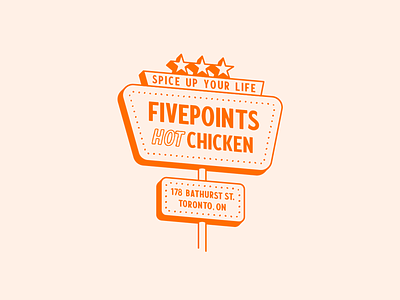 Fivepoints Neon Sign Illustration