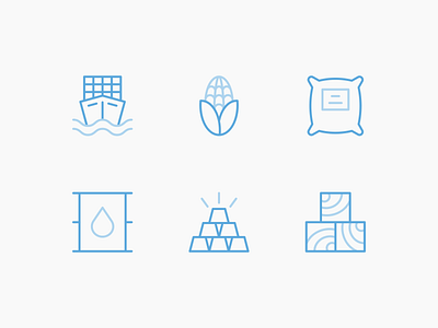 Commodity Icon Exploration blue branding commodity corporate design icon set icons illustration