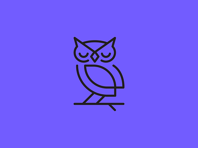 Owl Logo animal branding design logo owl single weight stroke vector