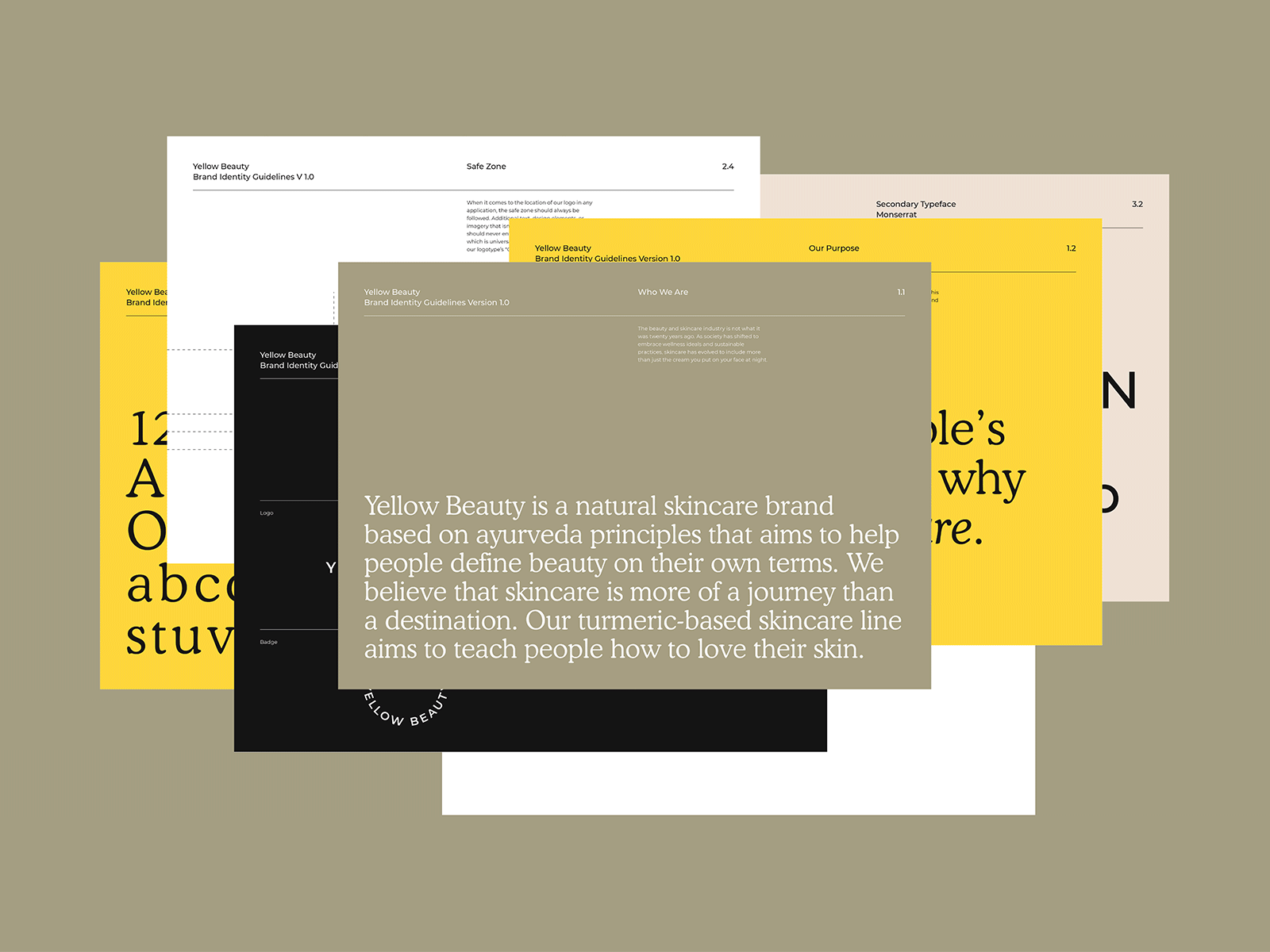 Yellow Beauty Brand Book brand book branding design gif guidelines logo minimal natural skincare