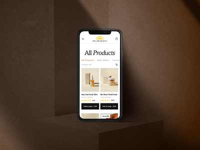 Yellow Beauty Mobile UI Snapshot
