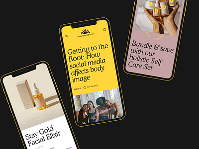 Yellow Beauty UI Snapshot branding colourful design layout mimimal mobile modern simple skincare ui