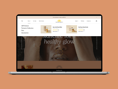 Yellow Beauty Desktop Dropdown Menu branding design desktop dropdown menu modern product simple skincare ui