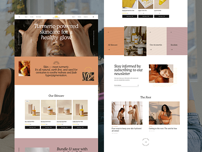 Yellow Beauty Homepage UI branding design desktop homepage layout natural simple skincare ui
