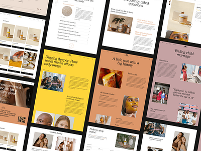 Yellow Beauty Desktop UI Collage branding collage colourful design desktop natural simple skincare ui