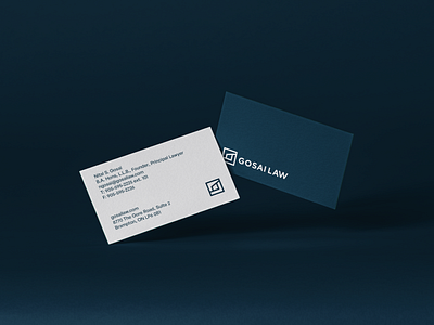 Gosai Law Business Cards branding business cards design floating law law firm lawyers logo modern simple