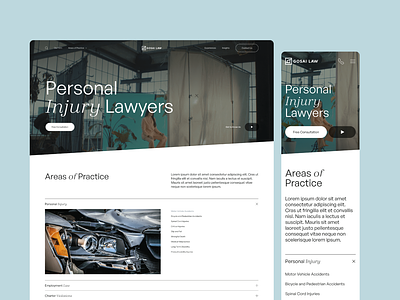 Gosai Law Homepage UI branding design desktop homepage law law firm lawyers mobile mockup modern simple ui
