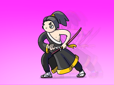 Katana Zero cartoon character character drawing concept art game design illustration procreate vector