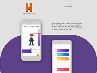 Happily Health app design ui ux