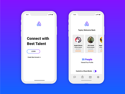 TALENT HUNT APP app app design branding clean minimal ui professional white