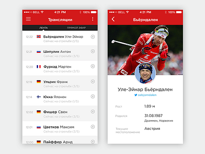 Profiles for Biathlon app biathlon catalog ios profile sport