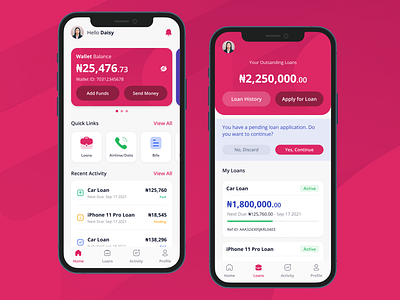 Loan and Wallet App design design finance financial ios loan app mobile product design ui wallet app