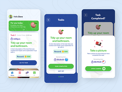 Kids Tasks App Exploration 3d design illustration kids mobile product design ui