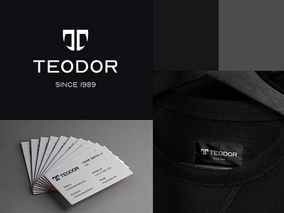 Teodor Logo and Branding 2d blackandwhite brand identity branding clothing design flat icon identity logo masculine modern type typography ui ux vector