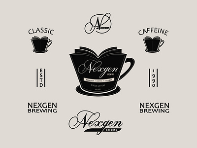 Nexgen Brewing 2d branding clean coffe coffeeshop cursive handmade identity illustration lettering logo logotype retro type typography vintage