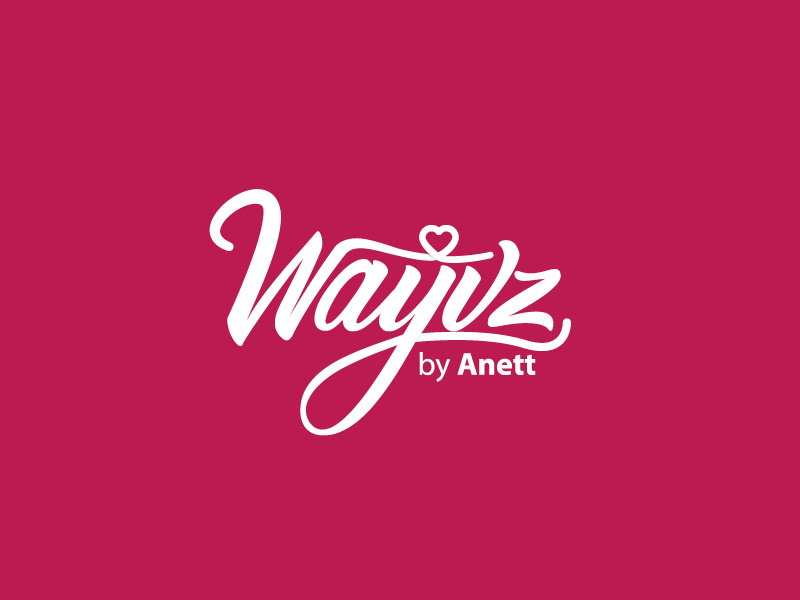 Wayvz logo development - Gabriel Dominicali vector feminine typography lettering hand lettering hand drawn heart pink logo