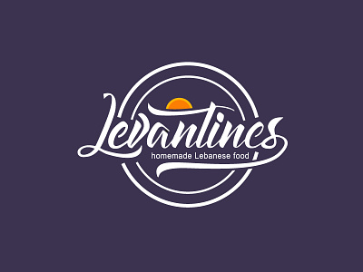Levantines logo 2d branding flat lettering logo restaurant sun type typography