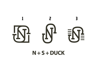 Wip logo (N+ S + DUCK) 2d animal app branding clean design flat icon logo process vector