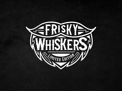 FRISKY WHISKERS - Limited Edition branding design flat identity illustration lettering logo type typography vector