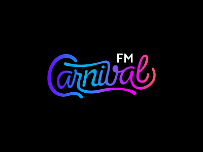 Carnival FM branding design flat identity illustration lettering logo type typography vector