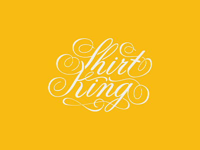 Shirt King!! 2d calligraphy lettering logo old school script type typography vector vintage