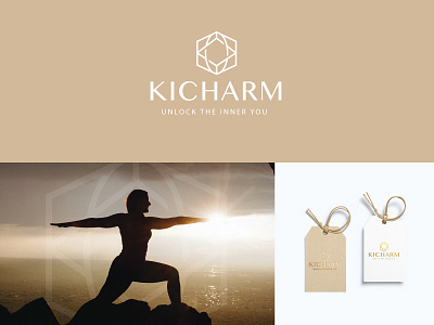 Kicharm branding identity branding clean design flat identity illustration logo luxury type vector yoga