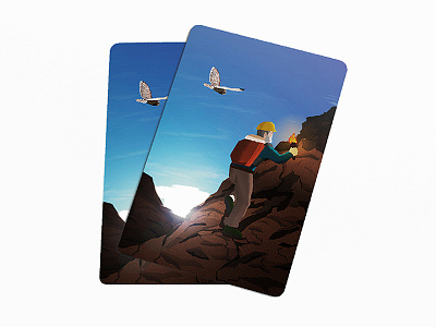 Contemporary Hermit card - TAROT 2d card deck drawing fire flat illustration light mountain owl tarot wacom