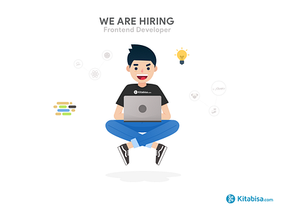 We Are Hiring ! code hiring illustration job simple vector