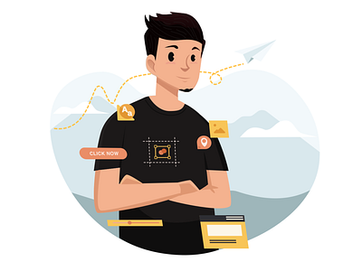 The guardian of the mountain UI Kit flat illustration ui vector