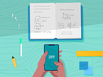 Confuse Homework flat green homework illustration math ruangguru vector