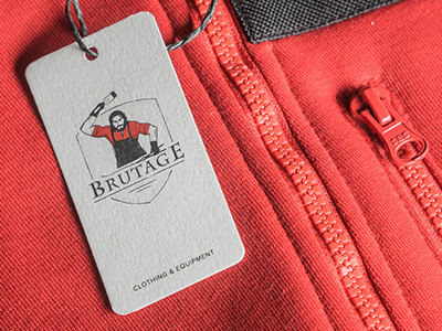 tag «Brutage» blacksmith brutal clothing equipment logo shield smith tag