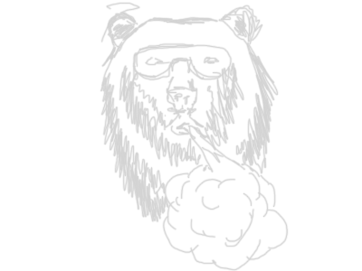 Logo for vape shop «ПарПарыч» in process bear smoke steam vape vaping