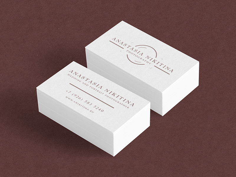Anastasia Nikitina business card photography photo photographer logo