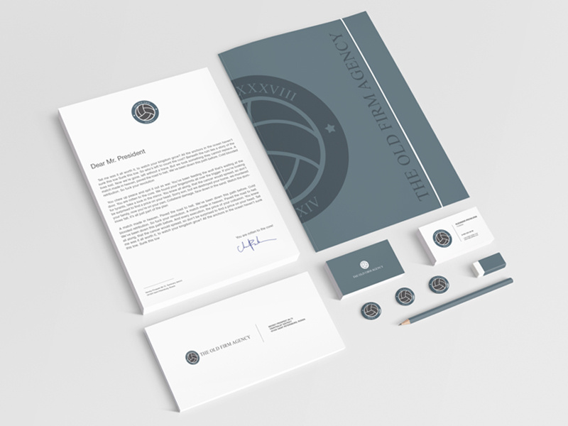 Corporate identity The «Old Firm» Agency old firm ball corporate identity symbol soccer logo football emblem company branding brand