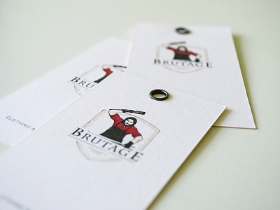 business card «Brutage» blacksmith brutal business card card clothing equipment logo shield smith