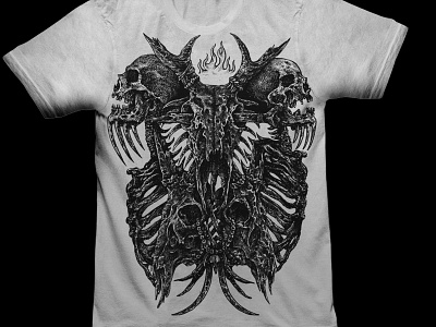 SOLD artwork band merch dark art dark artist horror art illustration macabre merch design skull t shirt design