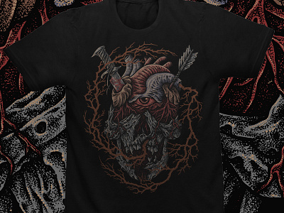 Available apparel design artwork band merch clothing design dark art dark artist horror artwork illustration macabre merch design sebrodbrick skull skull art skull design t shirt design