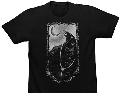 Available artwork band merch clothing design crow dark art dark artist dark illustration illustration key merch design moonlight raven sebrodbrick t shirt design