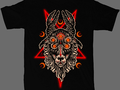 Available artwork band merch clothing design dark art dark artist dark illustration goat horror art horror design illustration macabre merch design satan satanic sebrodbrick symbolism t shirt design