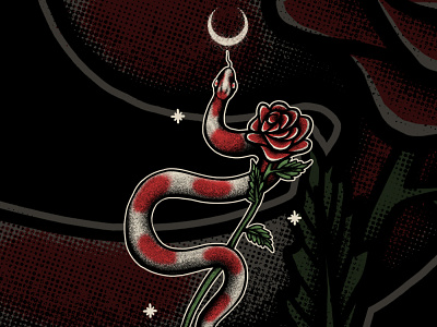 Available animal art flower hicetnunc illustraion moonlight nft nft collector nft communitas nfts poison rose snake tezos