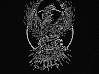 Available art artwork battle black work design design for sale eagle illustration poster art sebrodbrick snake tshirt design