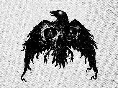 SOLD artwork band merch bird blackbird dark art illustration merch merch design skull t shirt design tshirtdesign