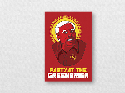 Party at the Greenbrier COVID Edition commie communist illustration sticker west virginia wv