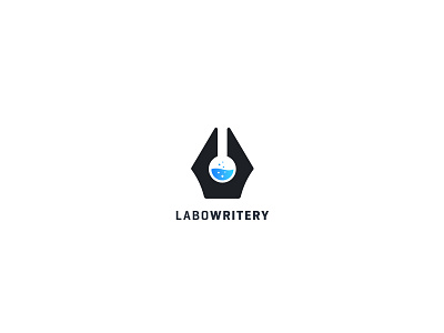 Labowritery Logo boil chemical chemistry flask ink lab laboratory logo logo design pen startup writing