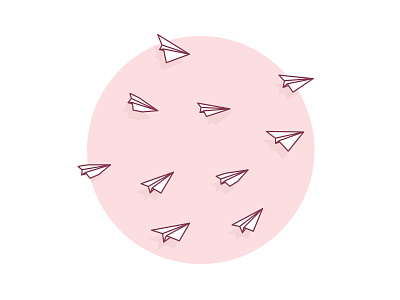 On the fly adobe airplane design icon illustration illustrator paper paperairplane paperplane pastell pink