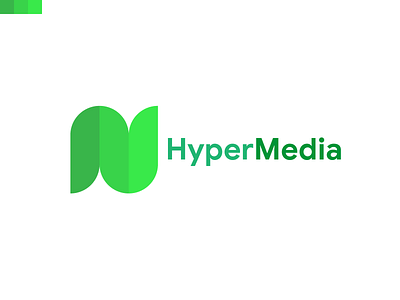 HyperMedia art brand branding clean design flat gradient green hyper hypermedia icon identity illustration illustrator logo media minimal multimedia teal vector