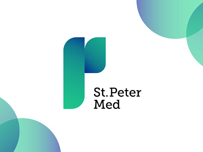 Saint Peter Medicine art blue brand branding clean concept dark blue design flat gradient green hospital icon identity illustrator letter p logo medicine minimal vector